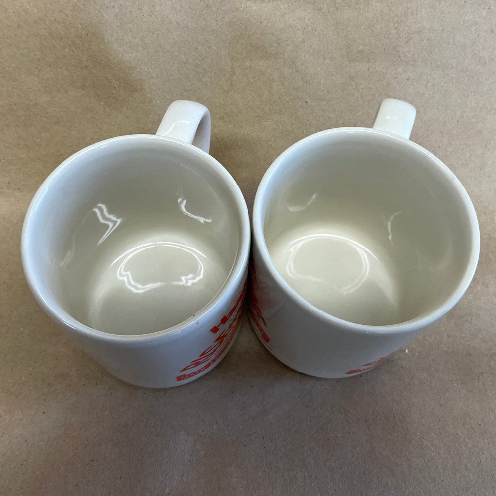 Hardee's Rise and Shine White Mugs-Pair 1993